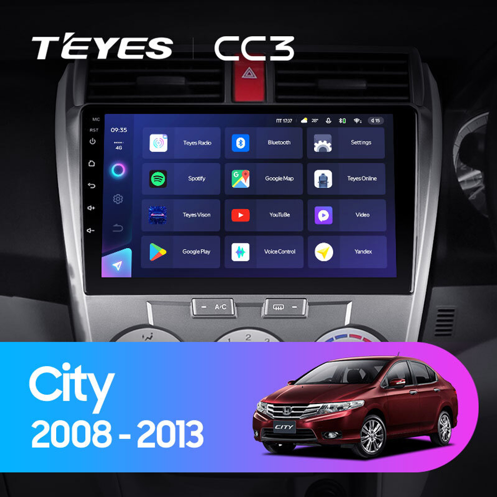 Teyes CC3 10,2" для Honda City 2008-2013