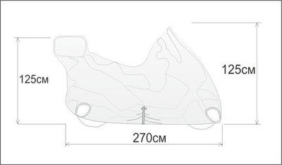 Чехол мото REXWEAR максискутер с задним кофром