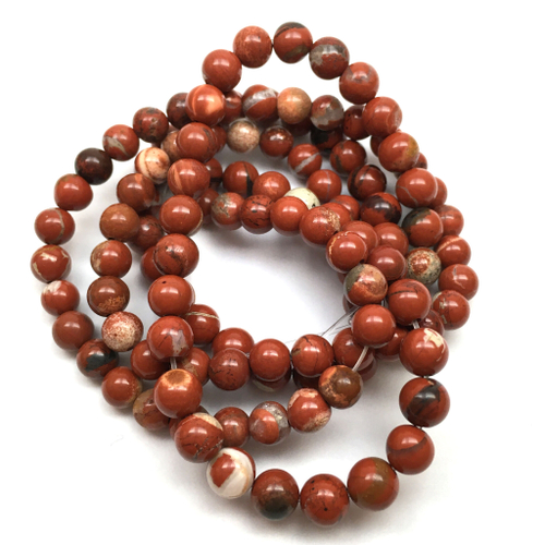 Яшма красная 6 мм, бусины - шарики (нить)