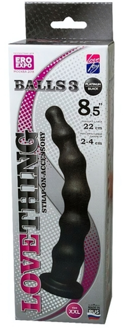 Насадка-плаг на страпон в BALLS 3 (Цвет: черный)