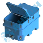 Изотермический контейнер 1200 л для перевозки живой рыбы с быстроразъемным соединением g4", со сливом g2" Анион 1200 л. горизонтальный (1810x1150x1130см;синий) - арт.559499