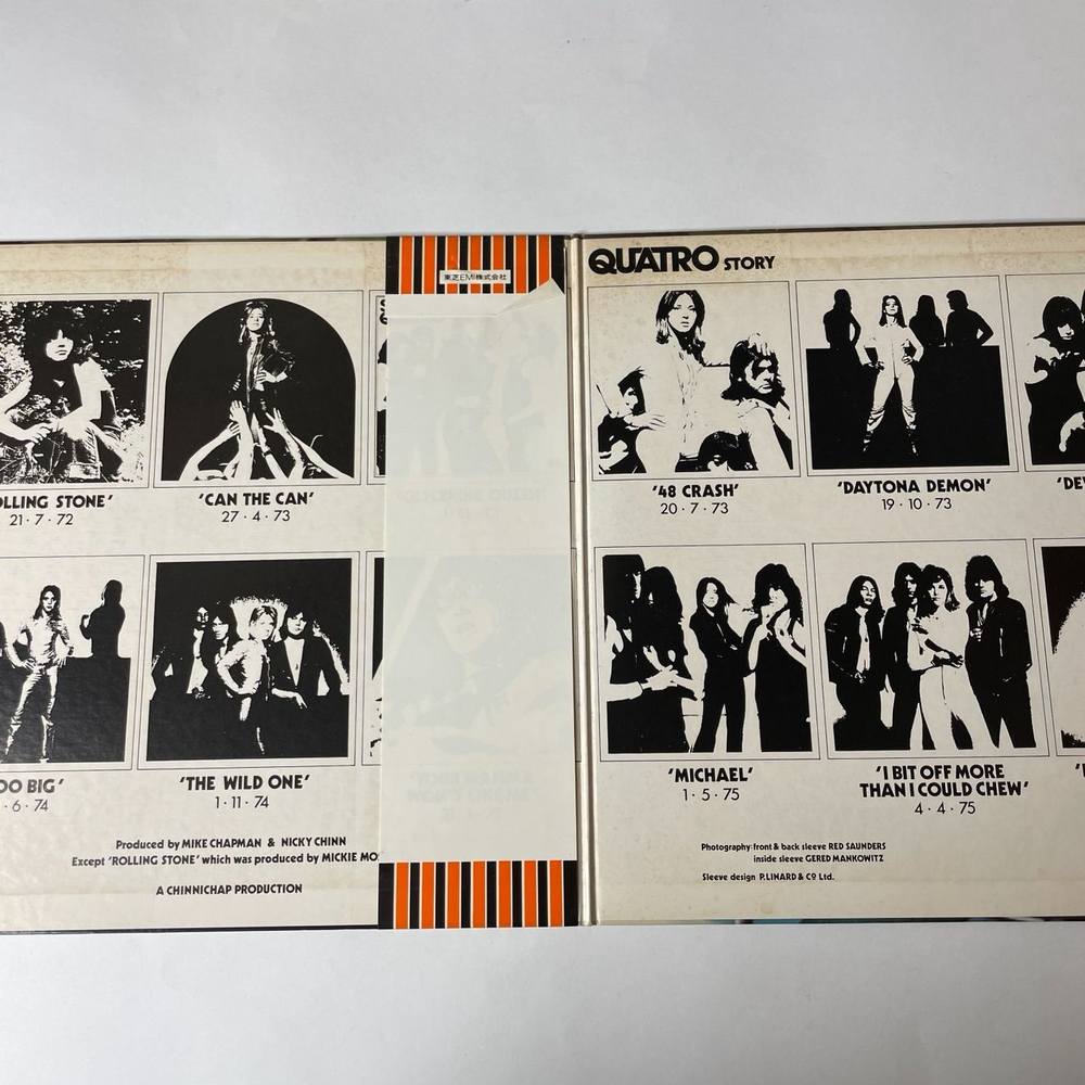 Винтажная виниловая пластинка LP Suzi Quatro Story Golden Hits (Japan 1975) (Obi, Poster) Daytona Demon
