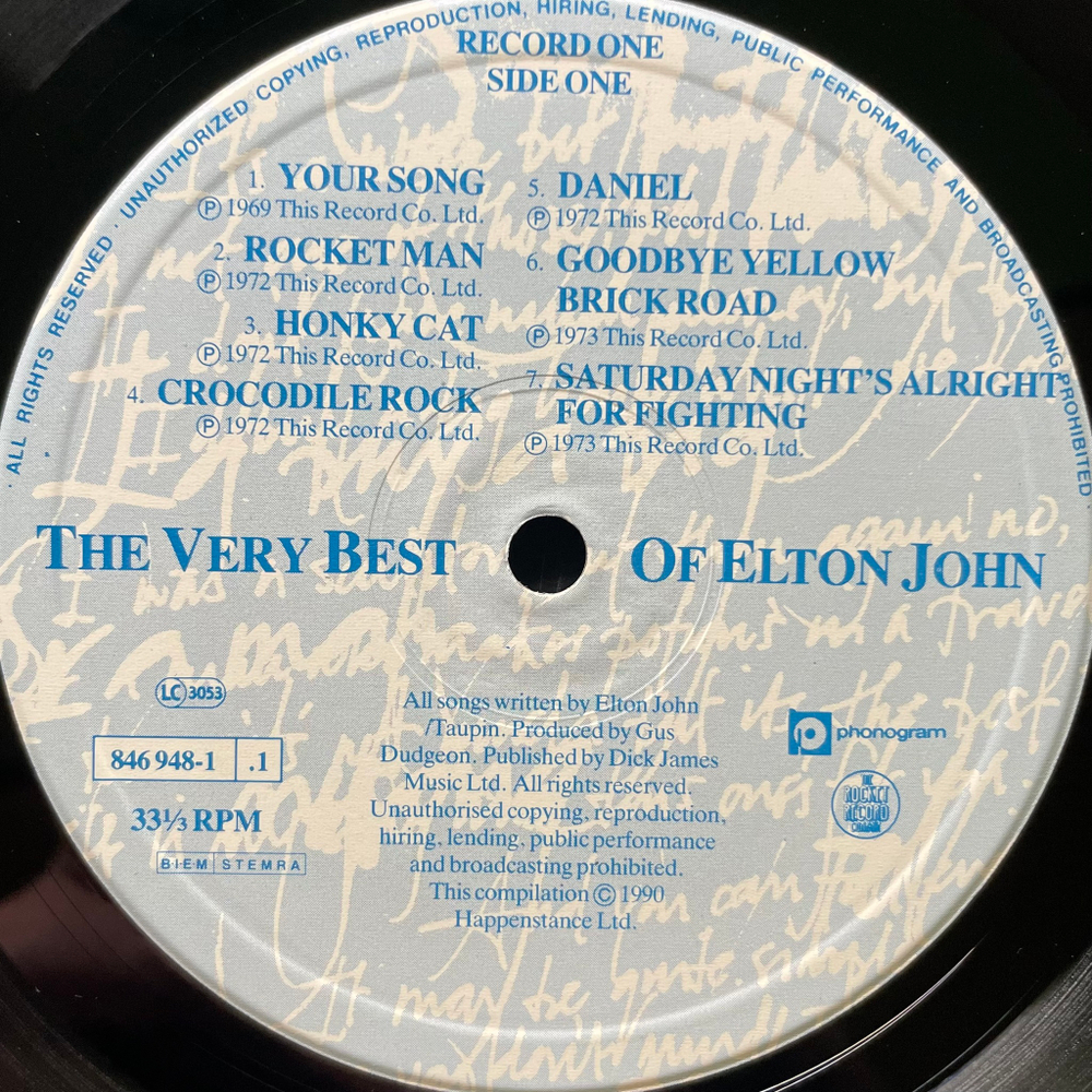Elton John - The Very Best Of Elton John 2LP (Европа 1990г.)