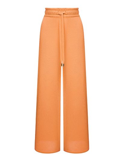 Женские брюки оранжевого цвета из вискозы - фото 1