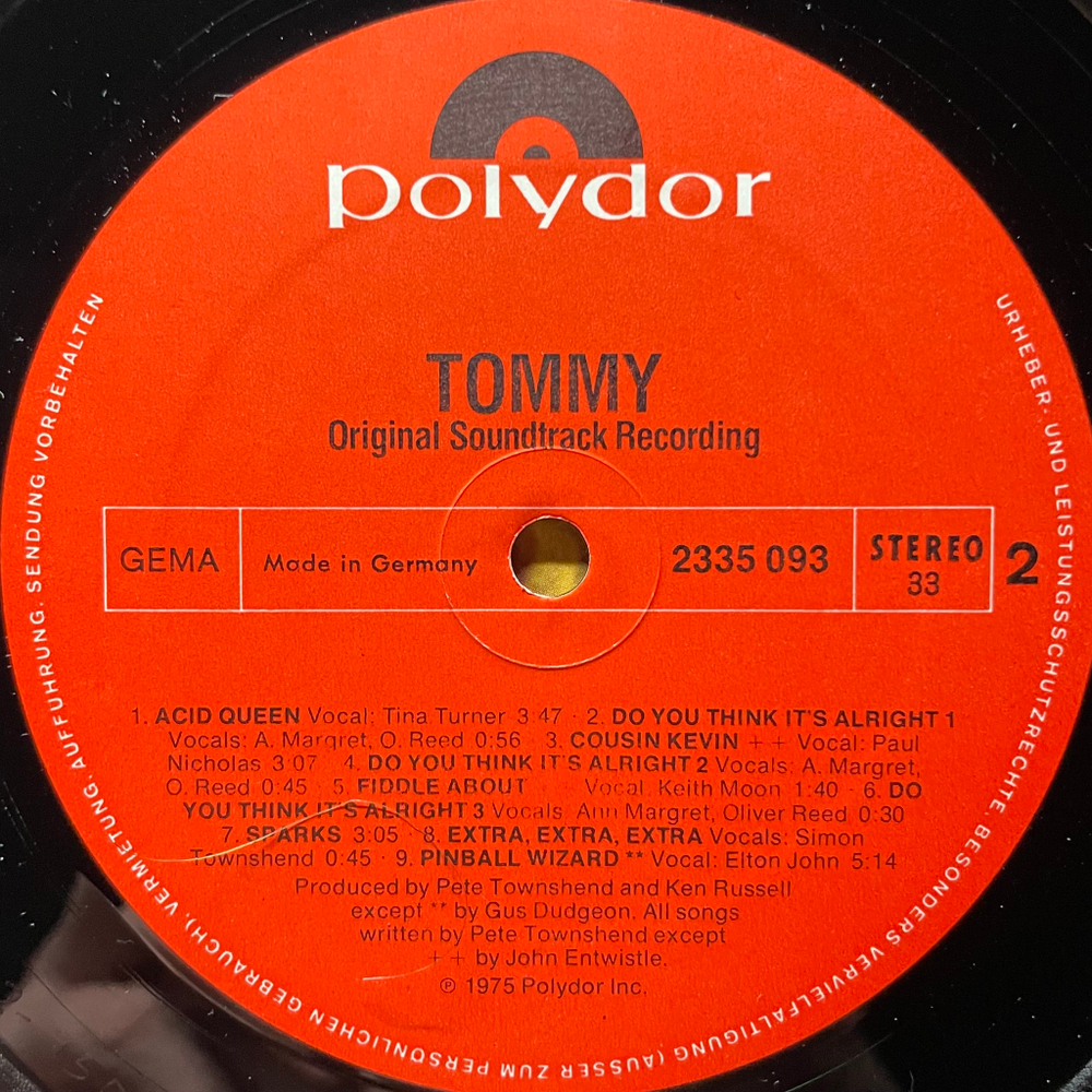 Tommy - Original Soundtrack Recording 2LP (Германия 1975г.)