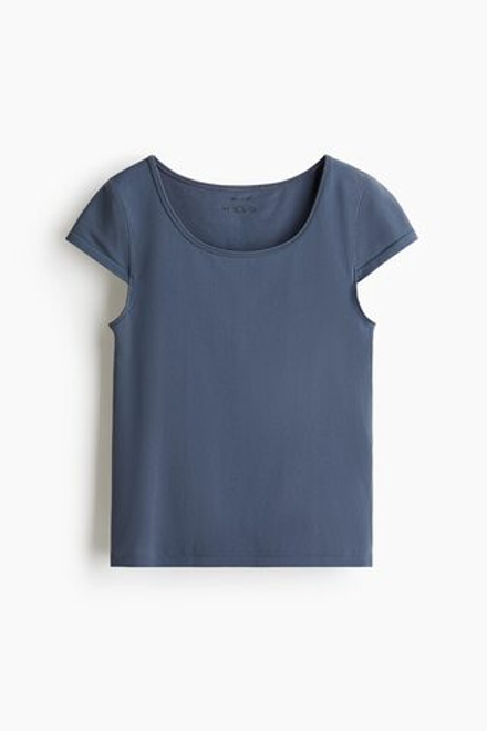 H&M Бесшовный спортивный топ DryMove™, стальной синий
