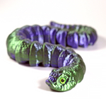 Гибкая игрушка-антистресс, змея сине-зеленая с глазами, 52 см.