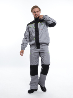 Костюм Nerss «Практик», куртка + полукомбинезон. Серый с черным