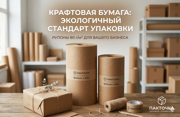Крафтовая бумага в рулонах оптом: виды, плотность и применение | ПакТочка