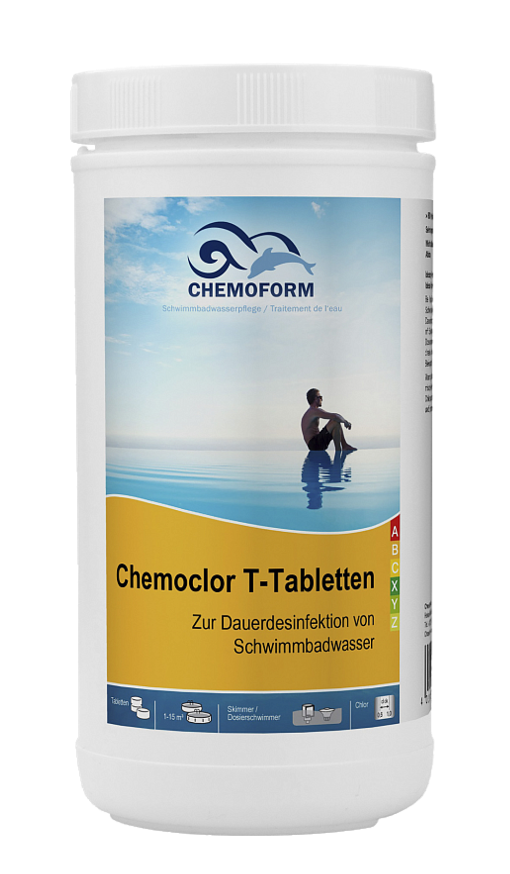 Chemoform Кемохлор Т 1кг медленнорастворимый хлор для непрерывной дезинфекции воды таблетки 20г