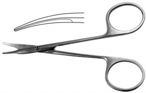 ТМ- Н-44 Ножницы роговичные тупоконечные вертикально изогнутые, 110мм