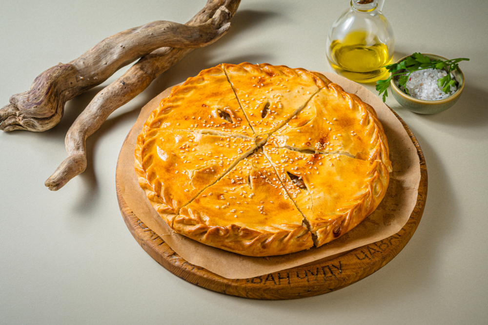 Дагестанский пирог с курицей и грибами