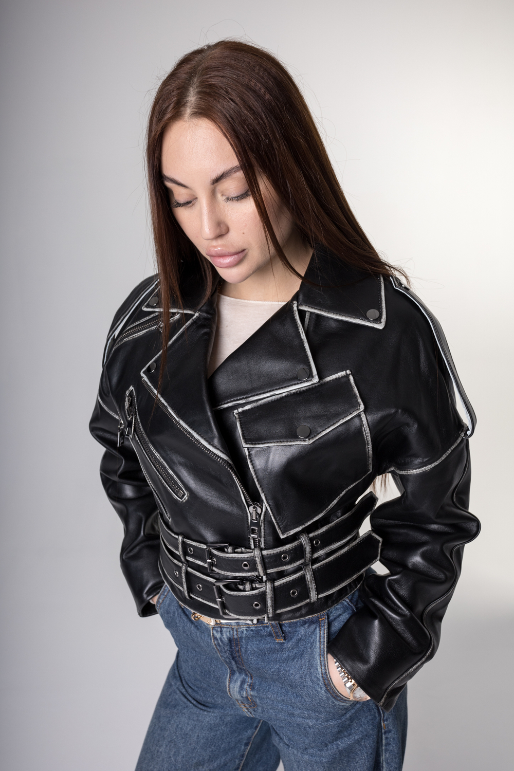 Косуха из натуральной кожи