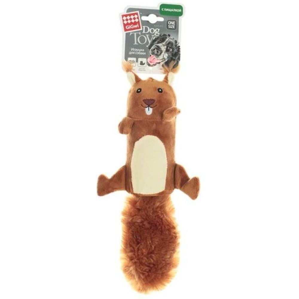 GiGwi игрушка для собак Белка с большой пищалкой 32 см