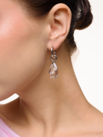 Серьги "Big crystal" Silver мини