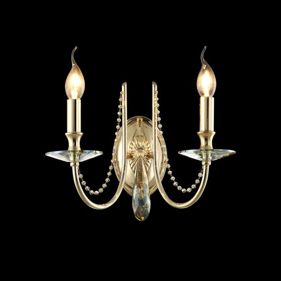 Бра Crystal Lux Victoria AP2 Gold/Amber