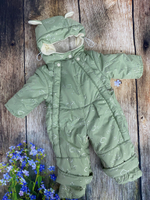 Комбинезон-трансформер (2в1) Модель: 025 "Облачка" (ИП Петрова Г.Г.) (Цвет: Оливковый, Размер: 74-80)