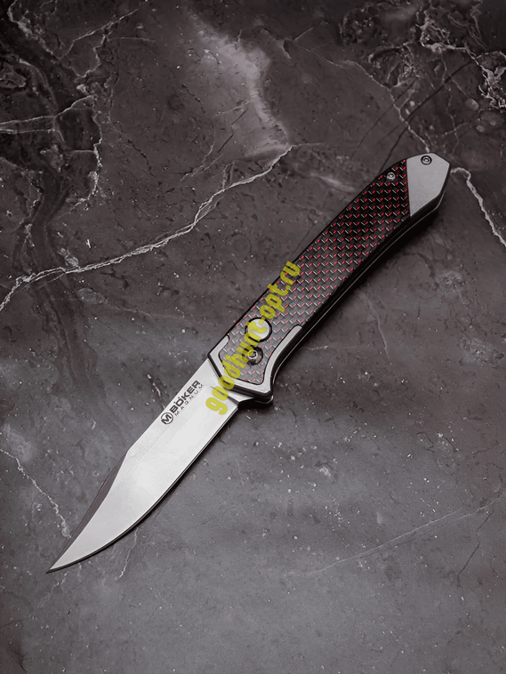 Тактический складной автоматический нож BOKER MAGNUM Черный в красную точку
