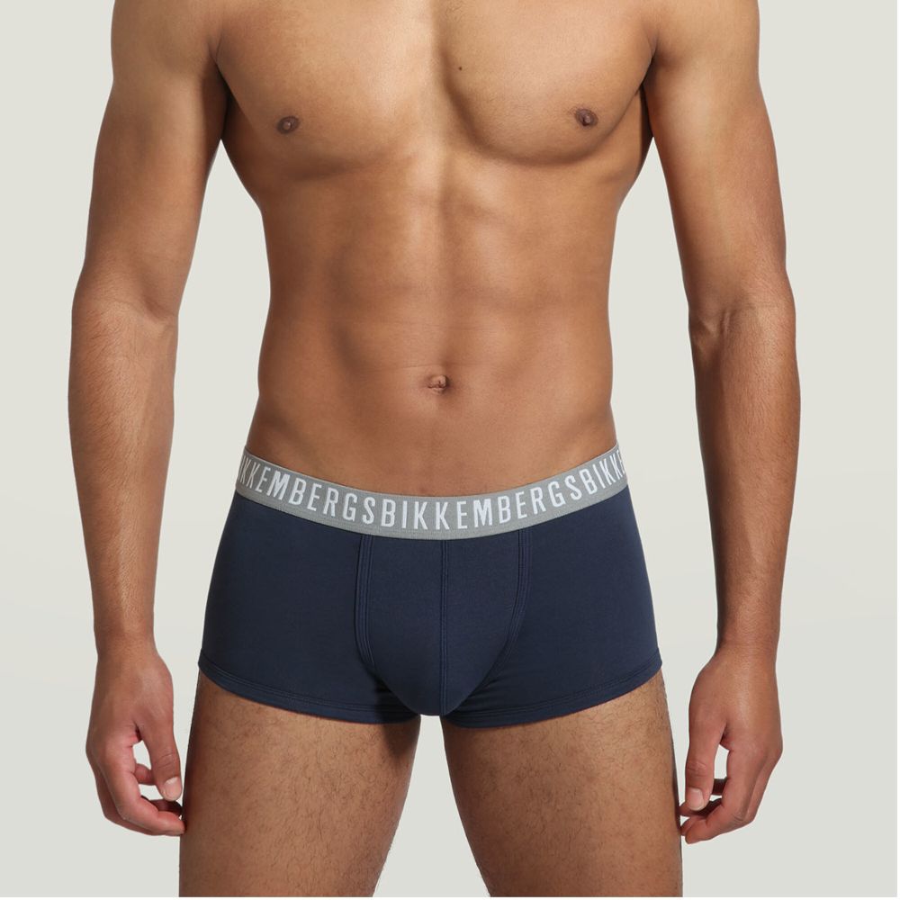 Мужские трусы хипсы синие набор 3 в 1 Bikkembergs CLASSIC BKK1UTR02TR
