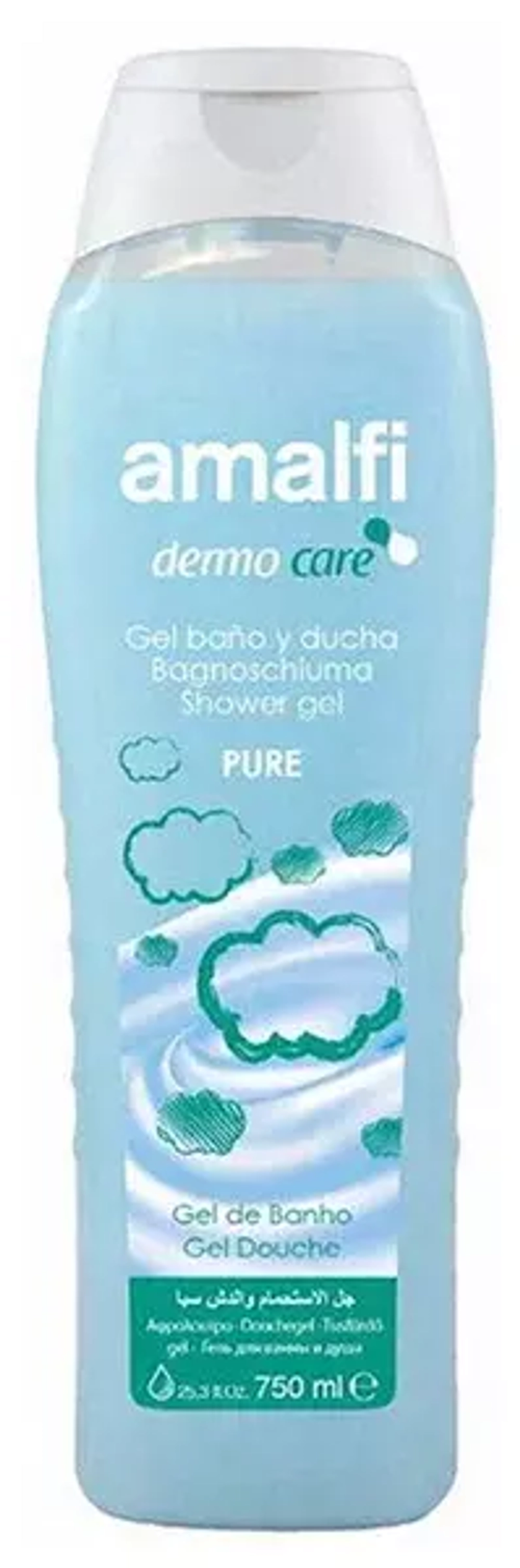 AMALFI 750мл Гель для ванн и душа PURE/ПУР ДЛЯ ВСЕХ ТИПОВ КОЖИ*16 крем голубой
