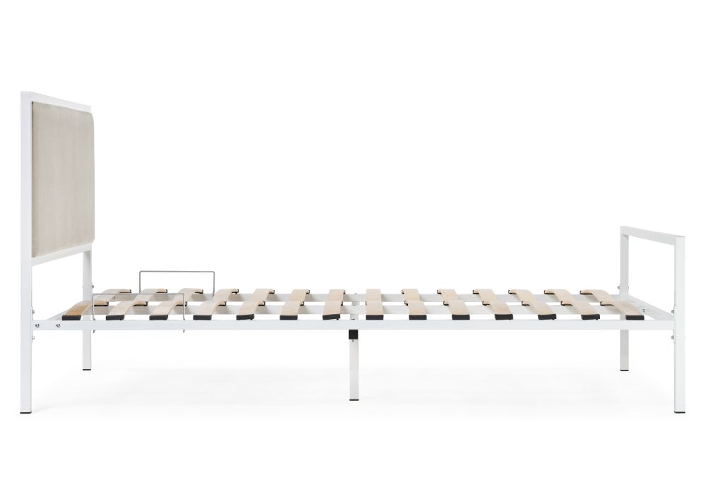 Двуспальная кровать Эгерт 160х200 белый / light beige