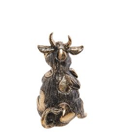 Народные промыслы AM-2830 Фигурка «Бык обижака» (латунь, янтарь)