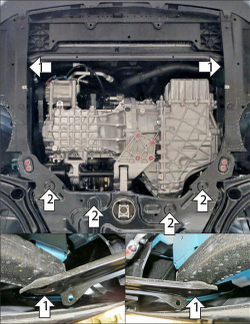 Защита картера Двигателя, КПП. 2 мм, Сталь. для GAC GS 3 2024-н.в. MOTODOR.77805