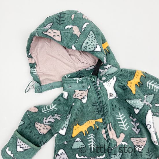 Комбинезон флисовый "Звери в лесу" хаки