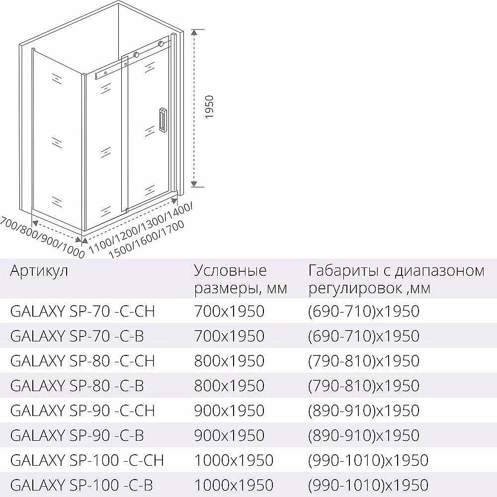 Душевой уголок Good door GALAXY WTW+SP 140x80