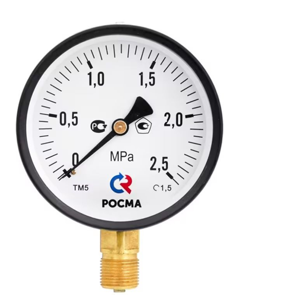 Манометр ТМ-510Р.00 радиальный Дк100мм 0-2,5 МПа кл.1,5 G1/2" Росма