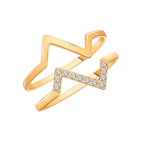 Кольцо из золота с фианитами