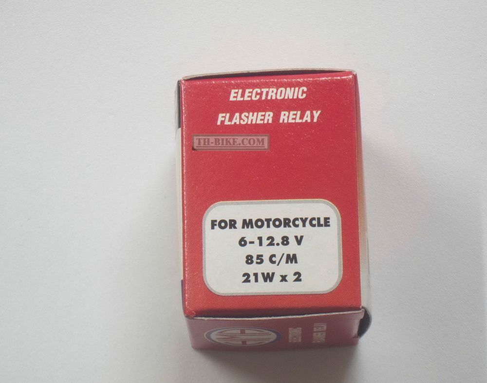 2-pin Relay winkers turn lights, electronic flasher relay. Aftermarket part, made in Thailand. 21Wx2. 6-12.8V