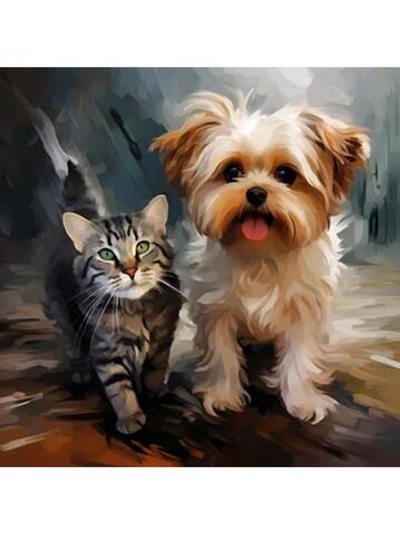 Картина по номерам 30х30см. "Собаки. Любимые питомцы" 20цв. коробка (арт. Х-6352)