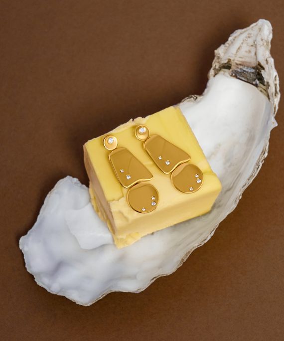 Серьги Ритм в позолоте