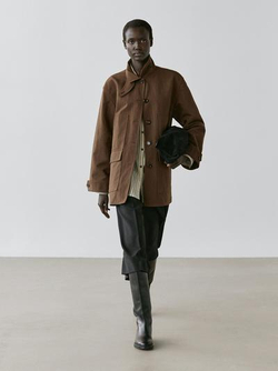 Massimo Dutti Куртка из смесового хлопка с карманами, коричневый