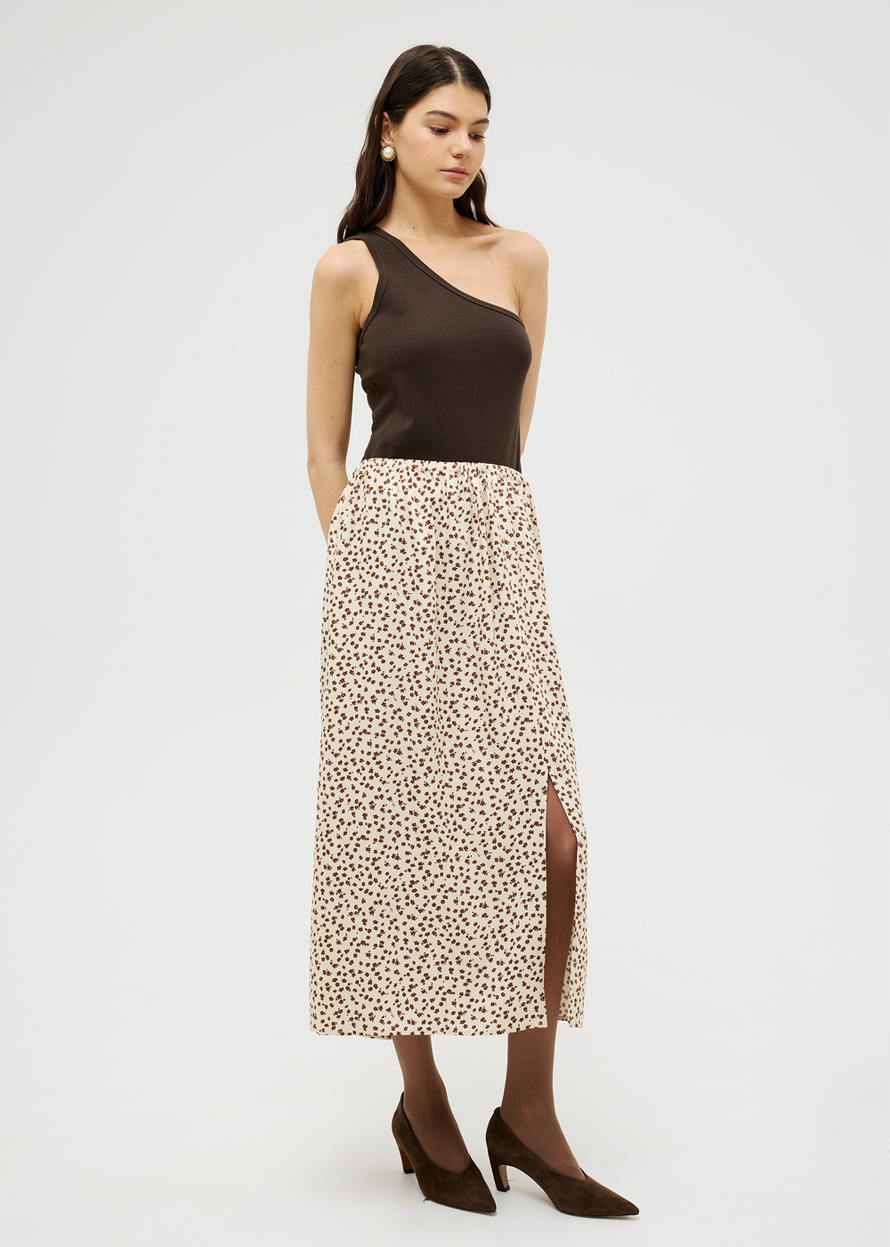 Юбка летящая в цветы