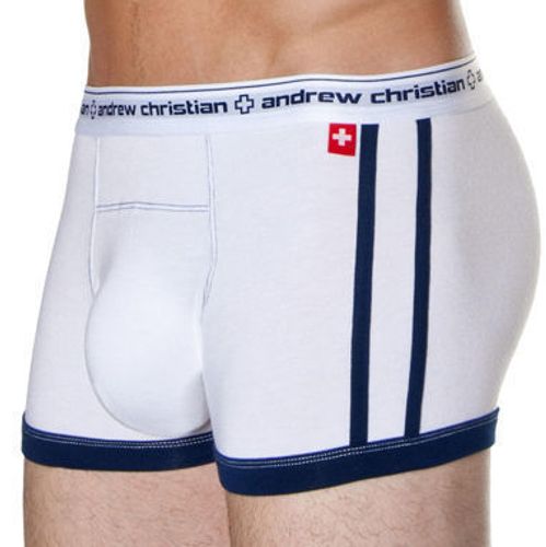 Мужские трусы хипсы Andrew Christian White Almost Naked Hip Boxer  ART785