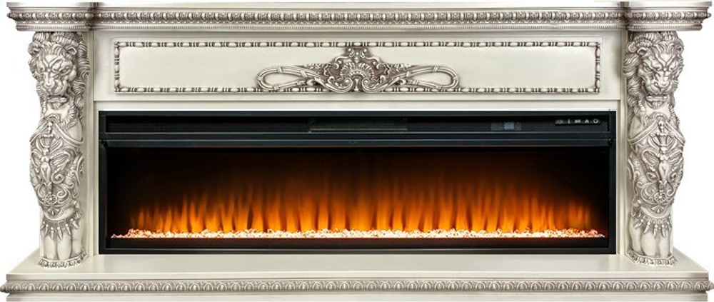 Каминокомплект Windsor 60 - Слоновая кость с темной патиной с очагом Vision 60 LED