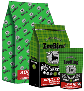 ZooRing Adult Dog Телятина и рис для собак 20 кг