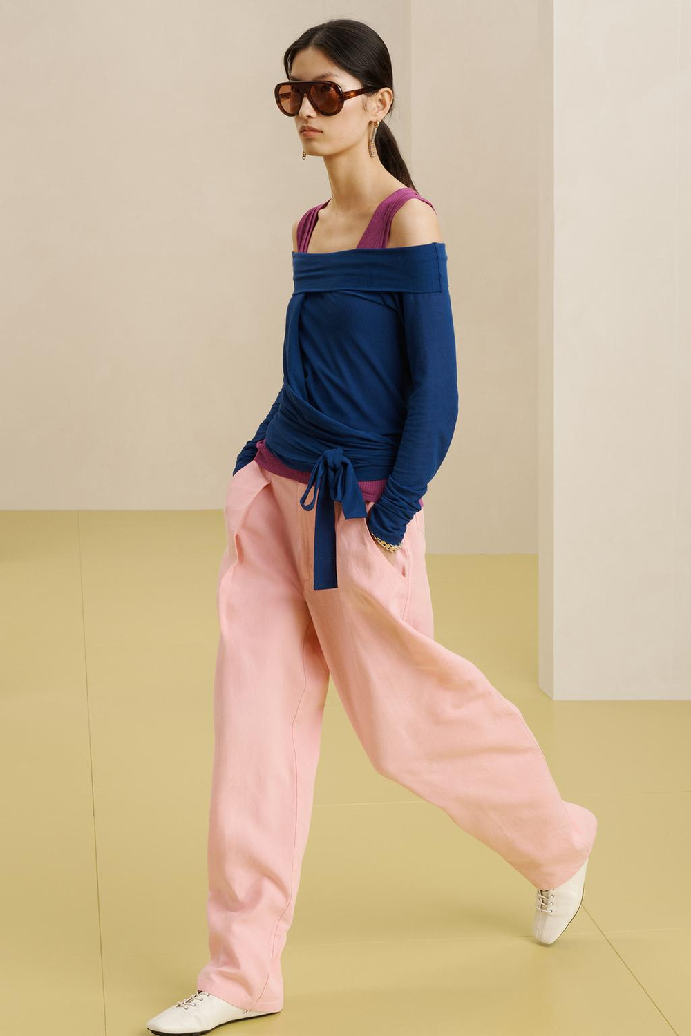 ZARA ХЛОПКОВЫЙ СВИТЕР, СИНИЙ ЭЛЕКТРИК