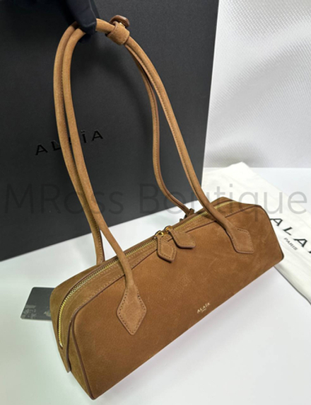 Женская сумка Alaia Le Teckel Medium коричневого цвета
