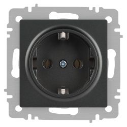 Розетка Intro Accent 6-202-07 2P+E Schuko 16А-250В IP20 СУ AL/CU графит | Intro