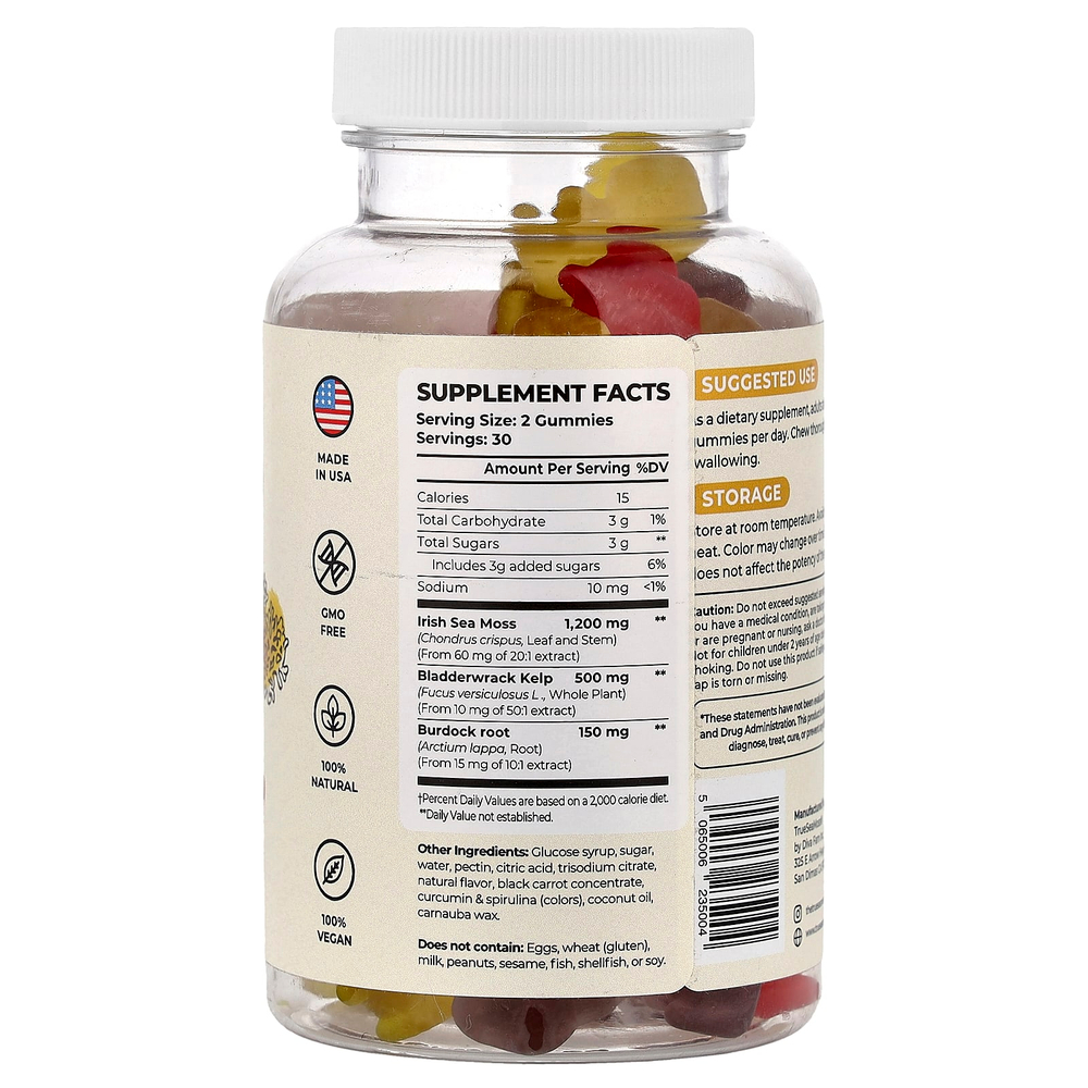 True Sea Moss, Жевательные мармеладки с морским мохом, 60 шт.