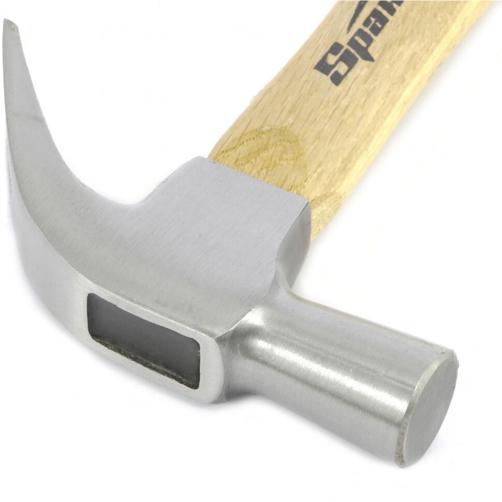 Молоток-гвоздодер, 450 г, боек 27 мм, деревянная рукоятка 104205 Sparta