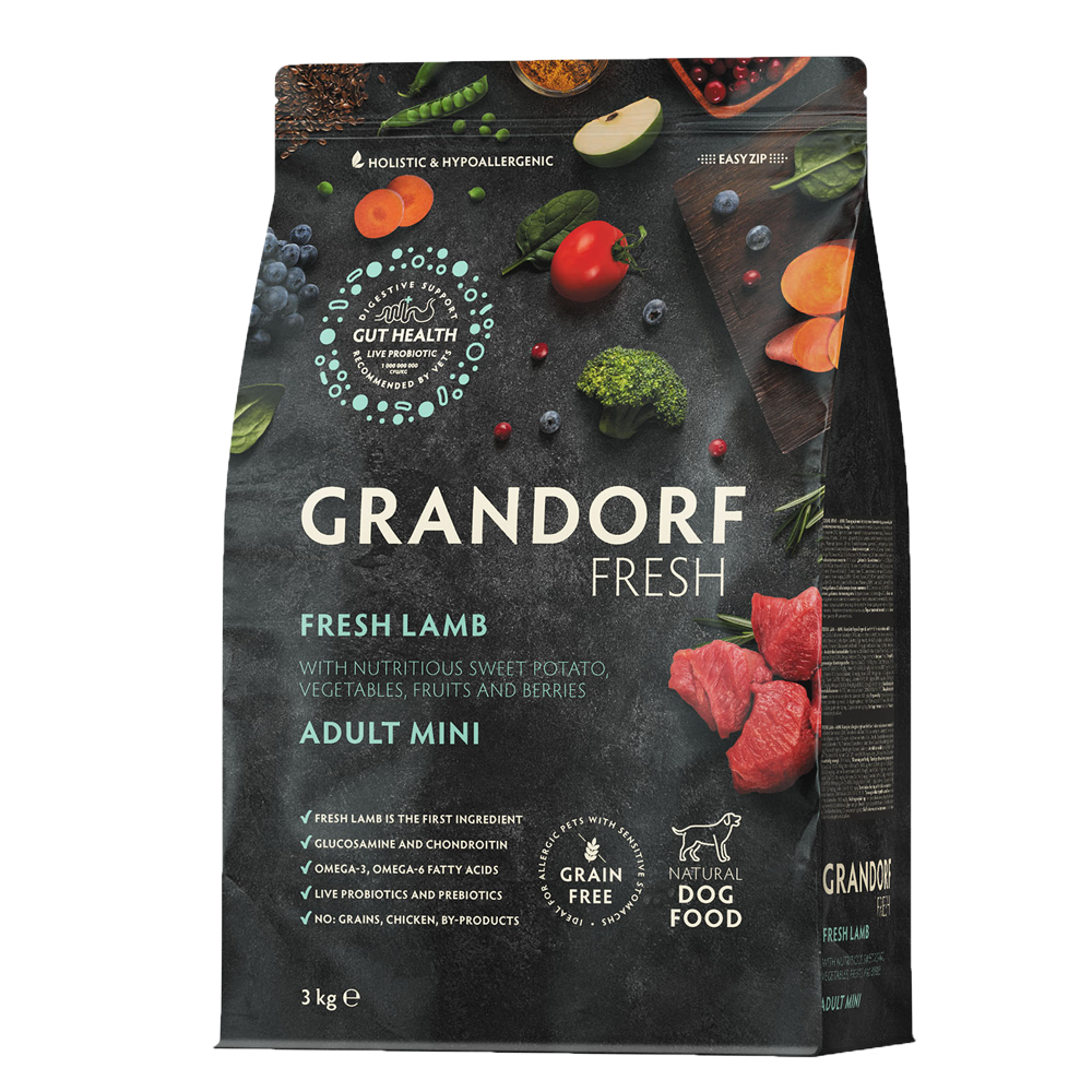 GRANDORF FRESH Mini Lamb & Potato Adult - ягненок & батат для мини собак от 1 года (Биоразлагаемая упаковка)