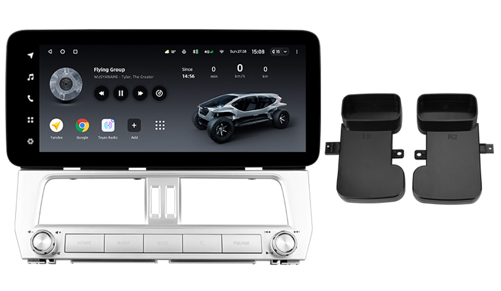 Магнитола Toyota Land Cruiser Prado 150 2017-2019 - Teyes LUX ONE ROUND монитор 12.3" 2K QLED на Android 10, ТОП процессор, CarPlay, 4G SIM-слот