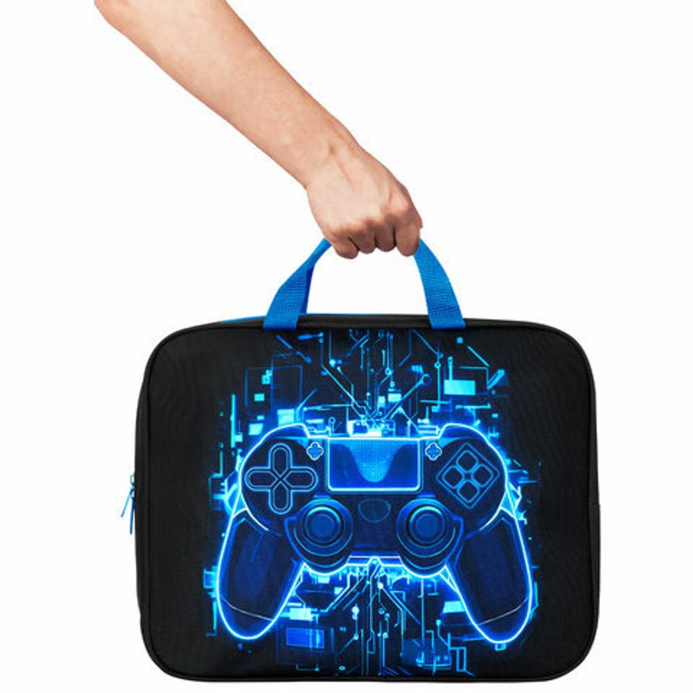 Папка на молнии с ручками BRAUBERG KIDS А4, 1 отделение, полиэстер, 80 мм, "Digital gamepad", 273316