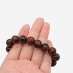 Обсидиан махагон натуральный, бусины в форме шара, 12,3мм