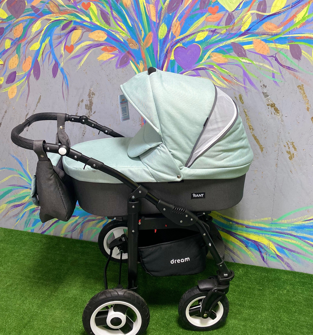 Коляска DREAM  (BartPlast) 04 серый-мятный