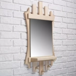 Зеркало резное "Лесенка" с 3мя крючками, 75×40 см 4632936